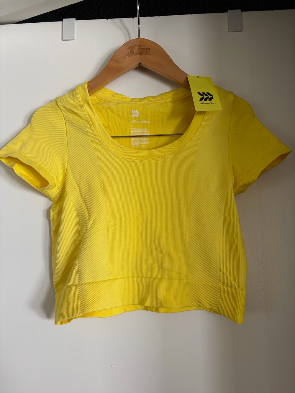all in motion Bright Yellow Cropped Short Sleeve Tee